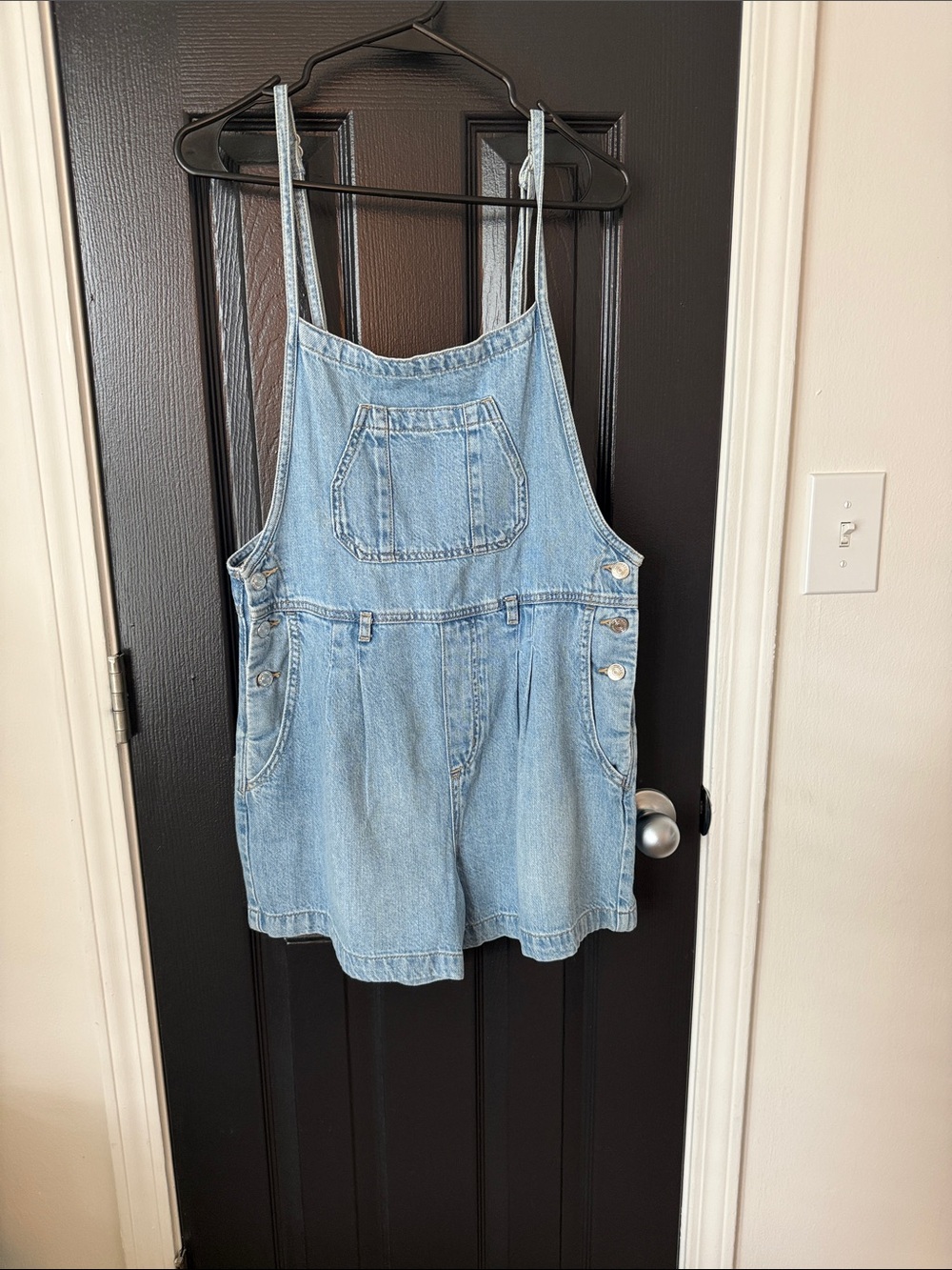 Light Wash Denim Short Overalls